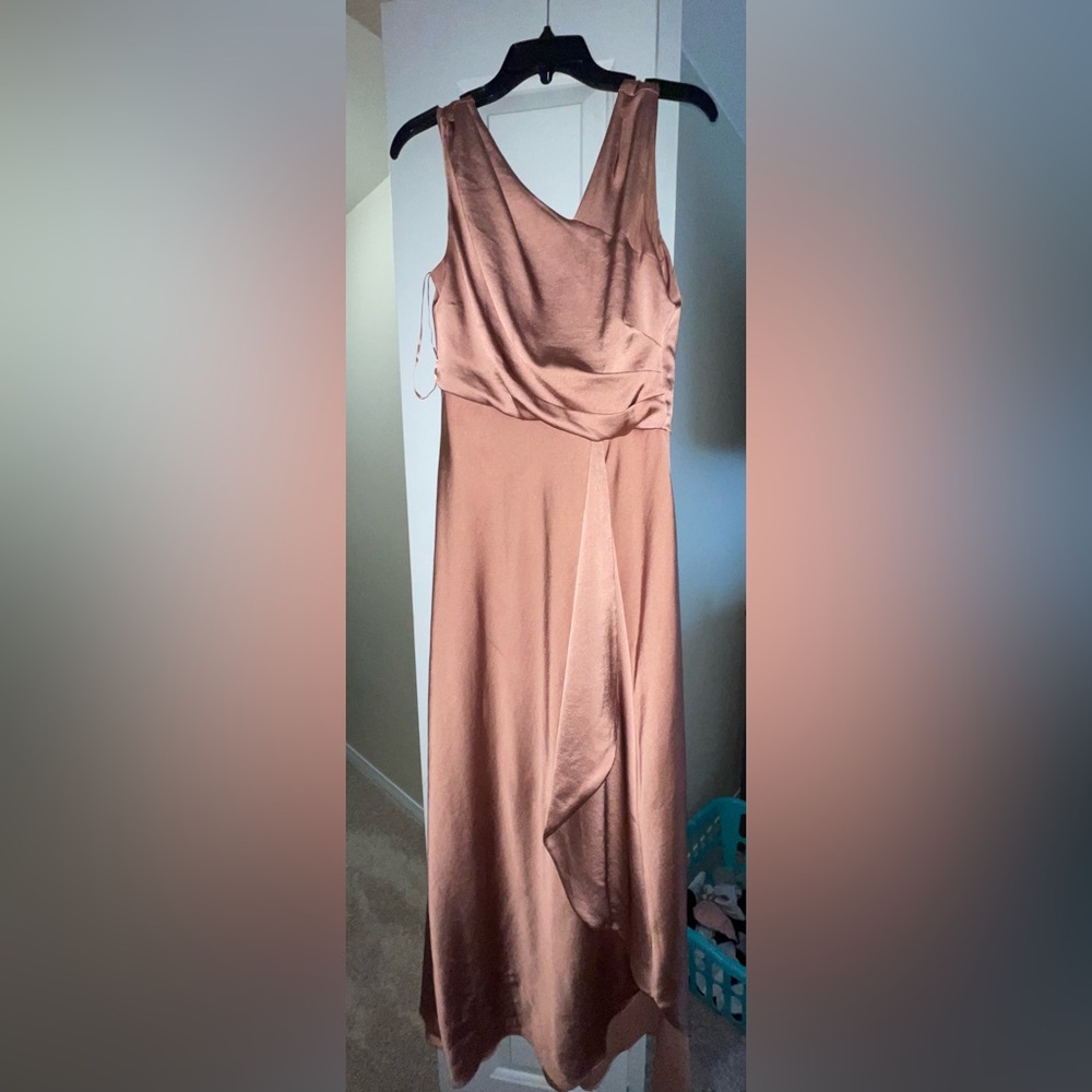 Long Salmon Wedding Guest Dress